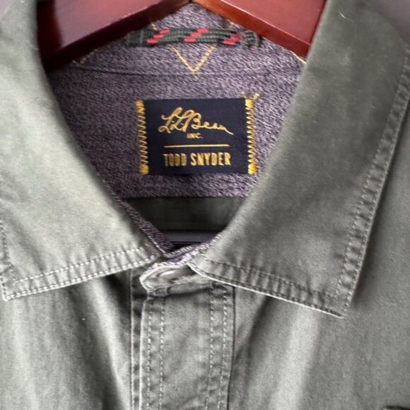 LL Bean Todd Snyder Mens Green Patchwork Camping Fishing Outdoor Shirt Jacket - Picture 2 of 11